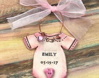 Vintage-Inspired Personalized Baby Onesie Ornament