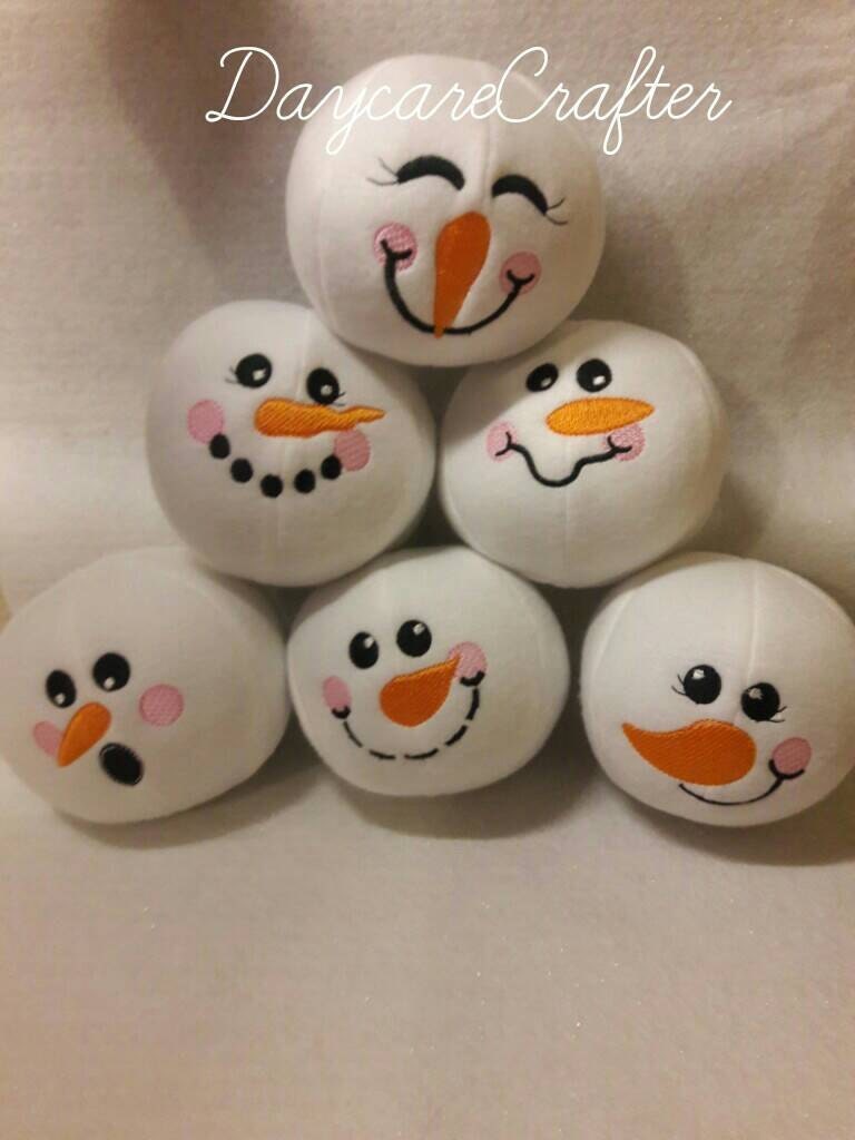 plush snowballs with faces