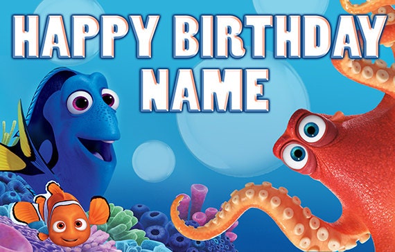 Disney Dory & Nemo Birthday Banner octopus