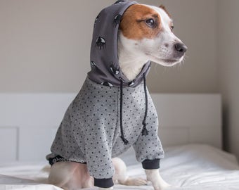 Sweatshirt dog clothes, Hundemantel, Grey Warm dog hoodie, Custom dog clothes, dog sweater, hundemantel, Dog jacket, Dog coat, All breeds