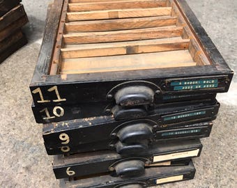 Vintage Small Unique Printers Letterpress Drawer Tray