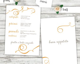 wedding set with lettering and quotes, wedding custom menus, church booklet coordinated, boda, HOCHZEIT, set de mariage, table markers