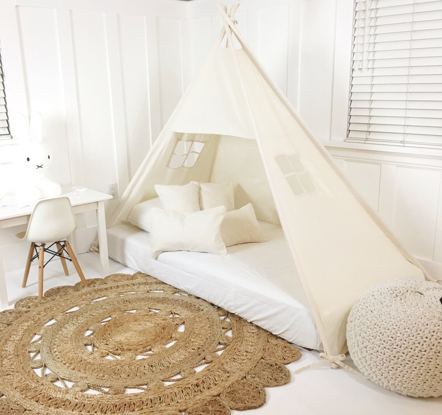 Play Tent Canopy Bed in Natural Canvas