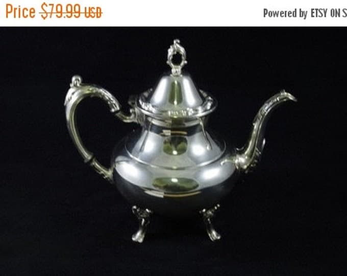 Storewide 25% Off SALE Vintage Oneida Footed Silver Plated Coffeepot Featuring Lovely Victorian Style Scrolling Design Trim