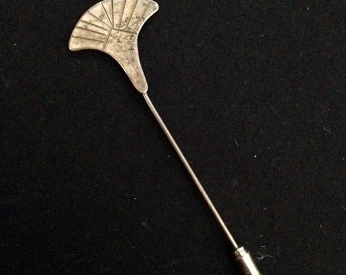 Storewide 25% Off SALE Beautiful Vintage Sterling Silver Victorian Style Ladies Stick Pin Featuring Textured Fan Style Design