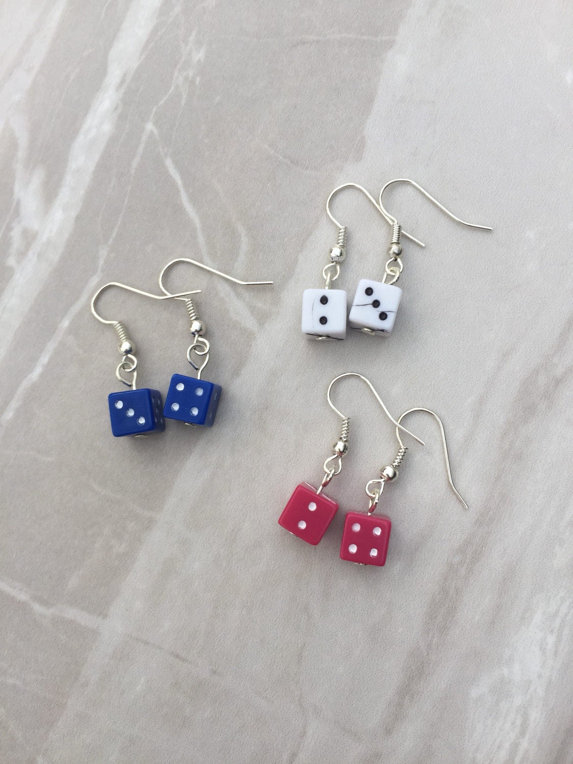 Dice dangle earrings lucky dice earrings drop earrings