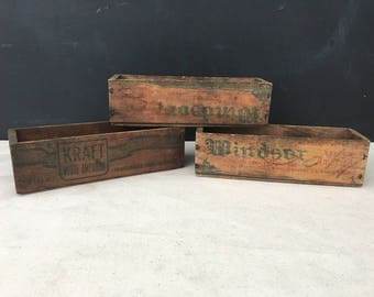 Cheese Box - Vintage Wood Box - Small Wooden Box - Cheese Box - Windsor Box - Collectible - Country - Farmhouse - Windsor Cheese - Kraft