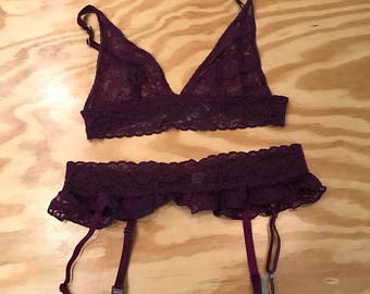 Victoria Secret bralette and garter belt set
