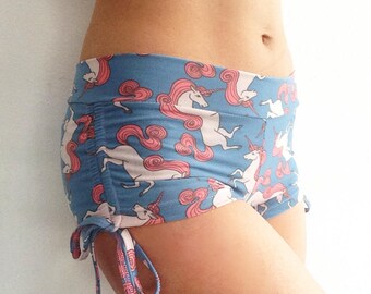 Unicorn shorts pole dance clothing shorties powerlifting womens booty shorts boyshorts hot pants workout bottoms Bikram yoga pole dancing