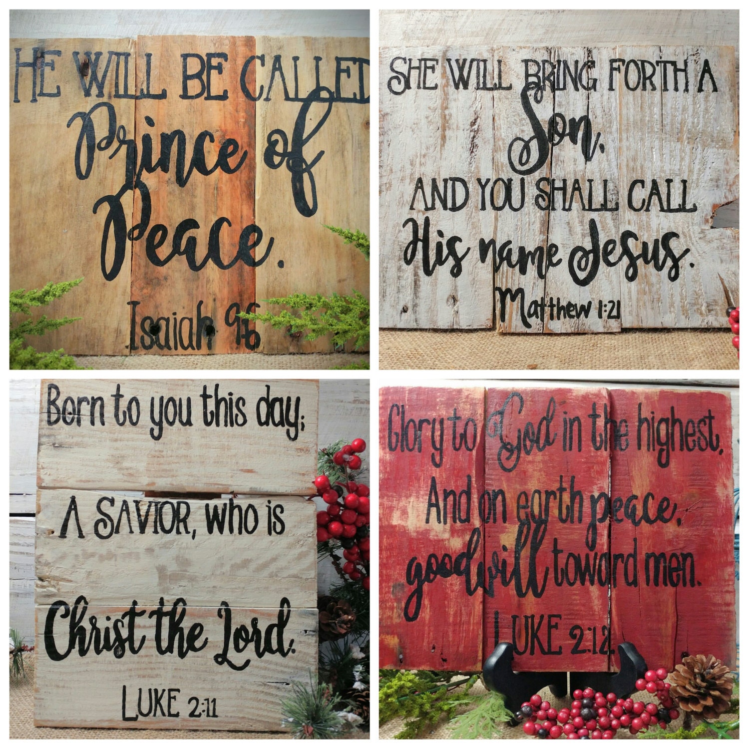 Bible verse pallet wall decor rustic bible verse Christmas
