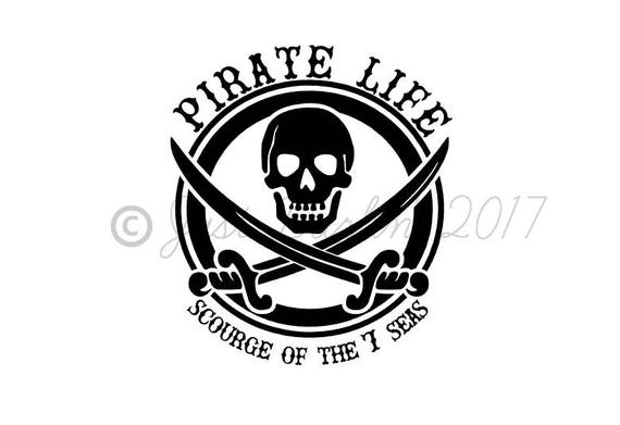 Items similar to Pirate Decal - Pirate Decals for Coolers - Boat Decal ...