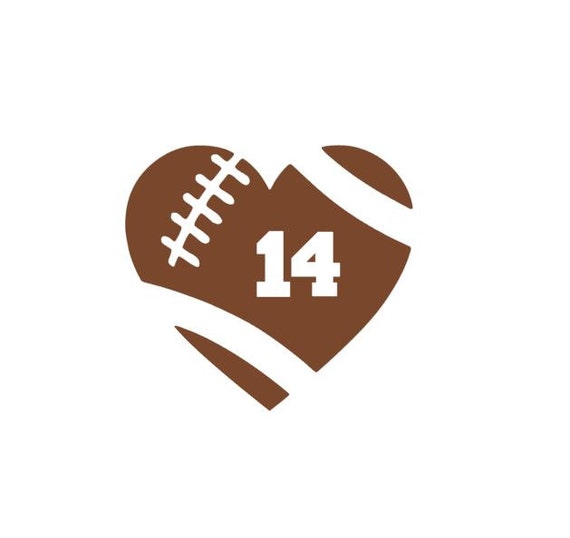 Download Football heart decal/ football number decal / monogram decal