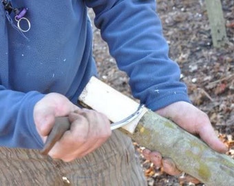 SALE) ) Early Traders Native American Crooked Knife (Comes with ceramic sharpening rod) Right Handed Knife
