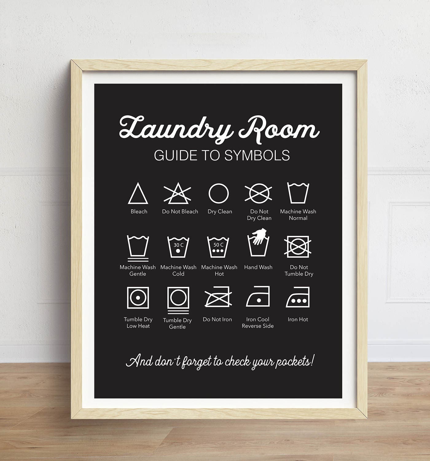 Laundry Symbols Print Laundry Instructions Washing