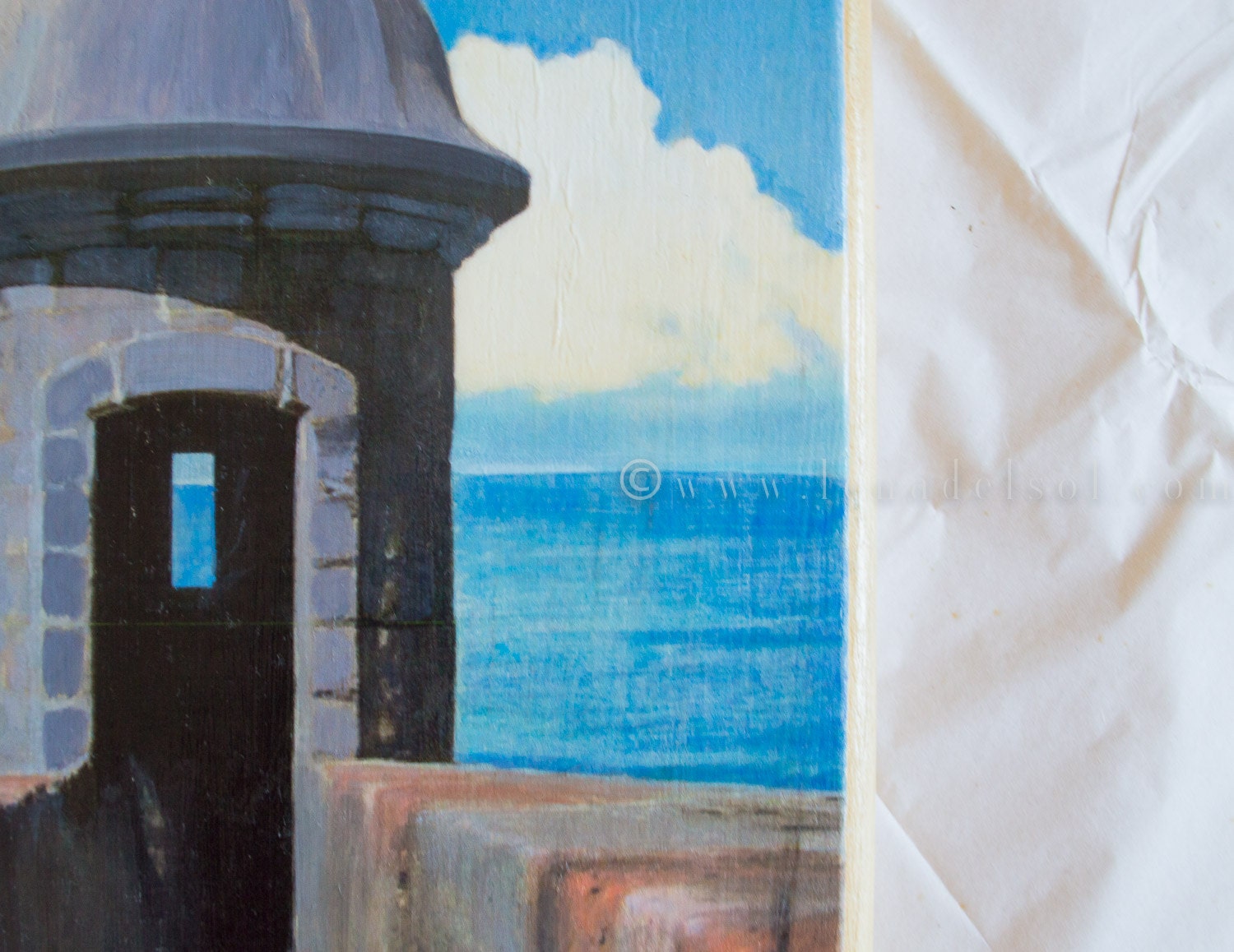 Puerto Rico Art El Morro art on wood Caribbean art island