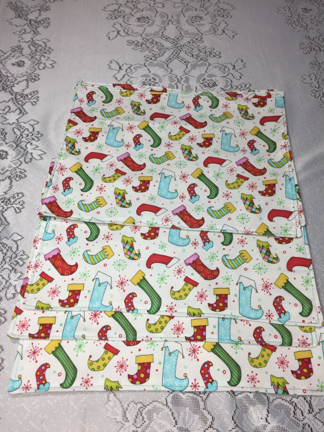 Stocking Placemats Christmas Placemats Winter Placemats