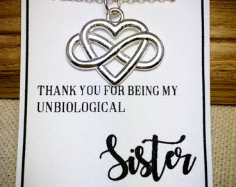 Sister in Law Necklace, Sister in Law Gift, Sister in Law Jewelry, Unbiological Sister Necklace, Friendship Necklace, Heart Necklace - US2