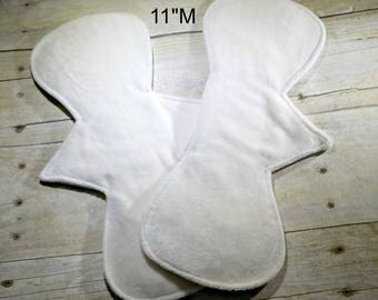 Reusable Cloth Pad/Moderate/ Regular- 11 Inch- Natural/Dye Free/Bleach Free OBV- 1 Pad