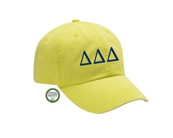 Delta Delta Delta Embroidered Hat, Baseball Cap, Sorority Hat, Sorority gift, Big Little Gift, Delta Delta Delta Gift, Tri Delta Hat