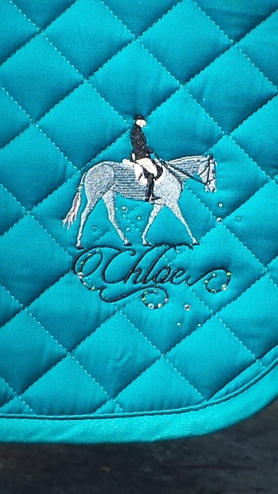 Horse Tack Saddle Pad Embroidered English Huntseat Horse and