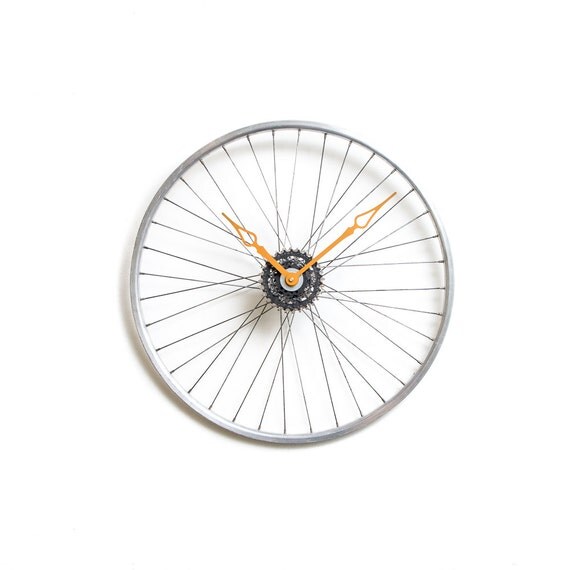 Bicycle Wheel Clock Bicycle Wall Clock Large Wall by ClockLight