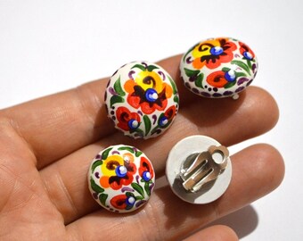 rainbow earrings hippie jewelry non pierced Clip On Earrings bright art jewelry|for|gift ideas rainbow clips boho jewelry mother daughter