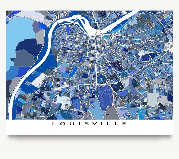 Louisville Map Louisville Kentucky Louisville Art by MapsAsArt
