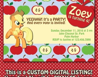 Applejack Birthday Etsy 
