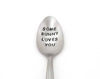Some Bunny Loves You Hand Stamped Spoon Anniversary Gifts For Boyfriend Easter Gifts For Him Boys Girls Easter Basket Stuffers Gift For Kids