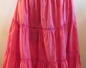 Vintage Red Slip Red Petticoat Red Crinoline Vintage lingerie
