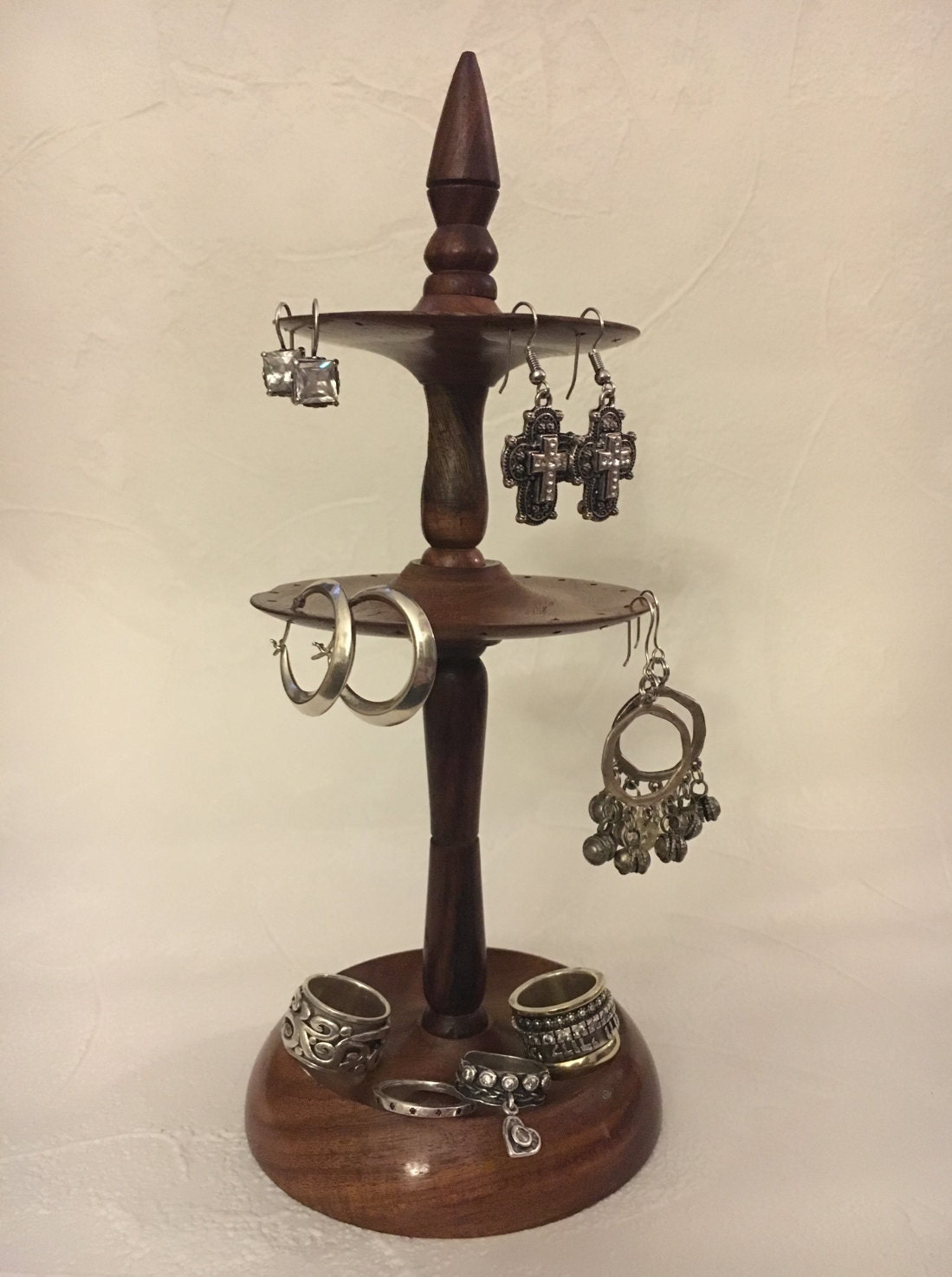 Vintage Wooden Jewelry Holder Jewelry Stand Circa 1980s