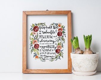 Hillary Clinton "Never Doubt that You are Valuable" Concession Speech Watercolor PRINT