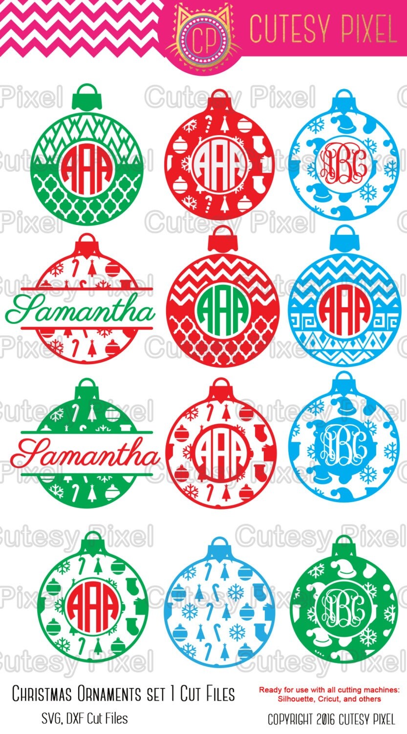 Download Christmas Ornaments monogram svg ornaments svg Christmas