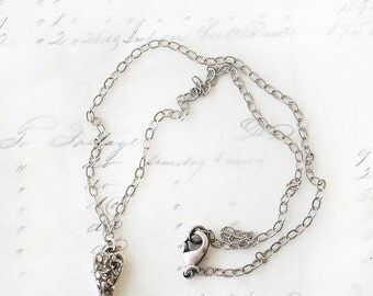 Dainty Heart Necklace - Faux Druzy Necklace - Delicate Heart Jewelry - Short Heart Necklace - Delicate Necklace for Bridesmaids