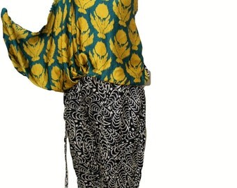 Women Jumpsuit One Shoulder, Designer Original Sana Safinaz, Digital Silk Jumpsuit, Medium