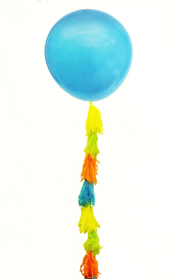 Large Balloon with Tassels 36 Inch Balloon by OakStDesignStudio