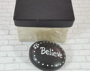 Prayer Rock - Hand Painted Rocks - Worry Stone - Painted Rocks - Prayer Box - Rock Art - Paperweight - Christmas Gifts under 10