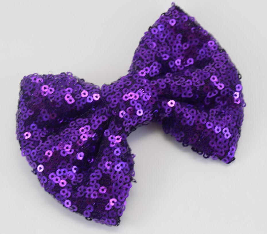 Purple hair bow.Purple Headband.Glitter headband.purple hair