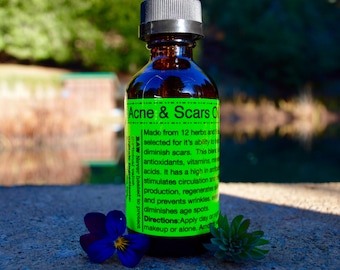 Acne & Scars Oil-Raw, Organic/ Extra strength/ Vegan/ Evens skin tone/ Anti-aging daily face oil/ Face Cleansing Oil.