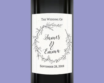 Wedding Wine Labels, Custom Wine Labels, Personalized Wine Bottle Labels, Wedding Label Stickers, Pack of Four #1