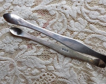 Antique Sterling Sugar Tongs Hallmark PBAB Sterling Sugar Tongs Peter & Ann Bateman