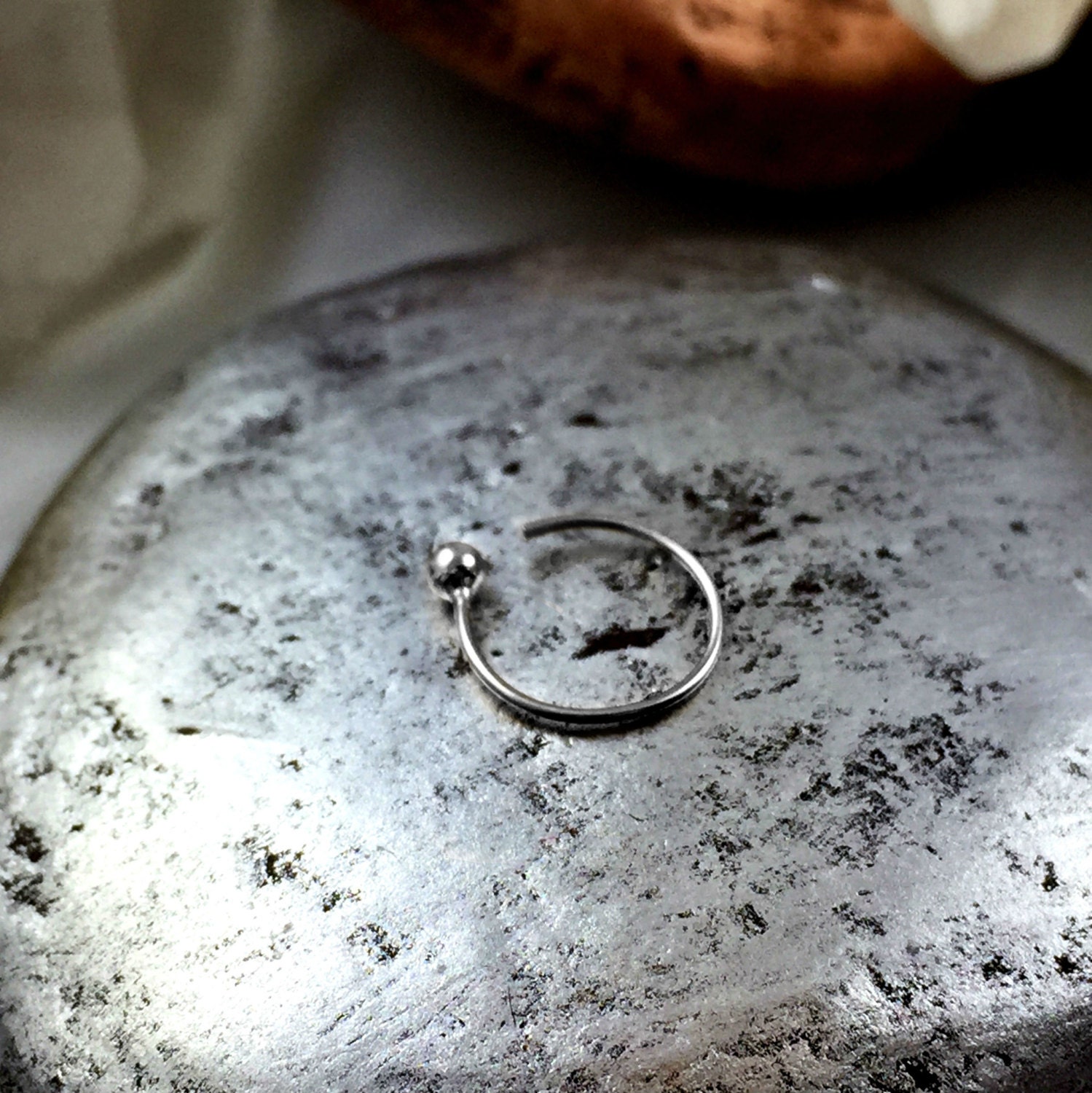 Silver Nose Ring Ball End Nose Ring Ball Nose Ring Ball