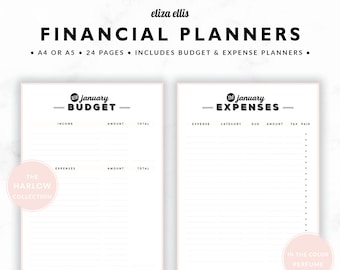 FINANCIAL PLANNERS / Budget Planner / 2017 Planner / Expense Tracker / Budget / Finance Planner / The Harlow Planners in Perfume / 419