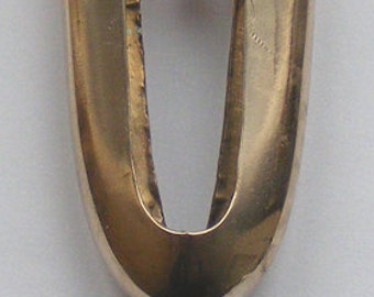 Medieval Bronze Sword Scabbard Chape (No.3), Horseshoe with Finial