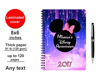 Disney Autograph book Personalized Spiral Notebook Writing journal Minnie Mouse Custom Signature Travelers Kids Girls Diary for girls 2017