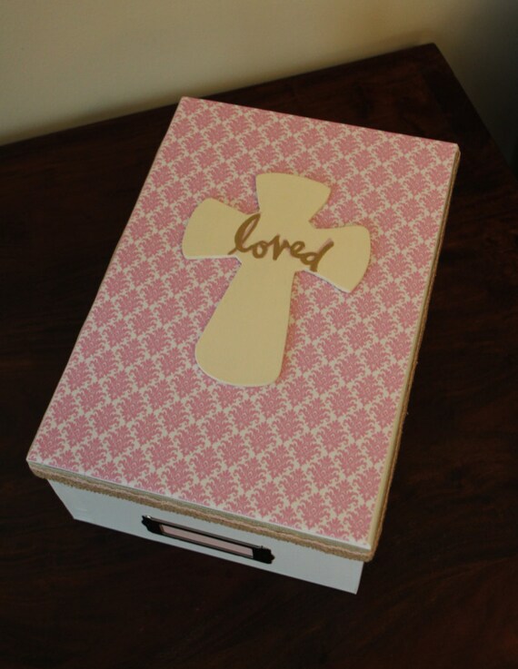 Baptism Keepsake Box in Pink Baptism Gift Christening Gift