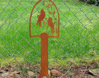 Hummingbird decorative rusted shovel