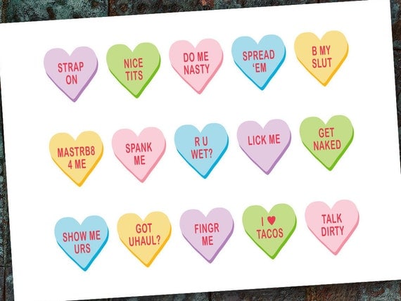 naughty candy hearts sayings