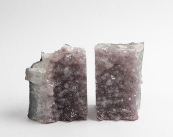 Natural Amethyst Bookend (ambe806) - Crystal Cluster Bookendss - Amethyst Bookends - Natural Stone Decorations - Crystal Decor