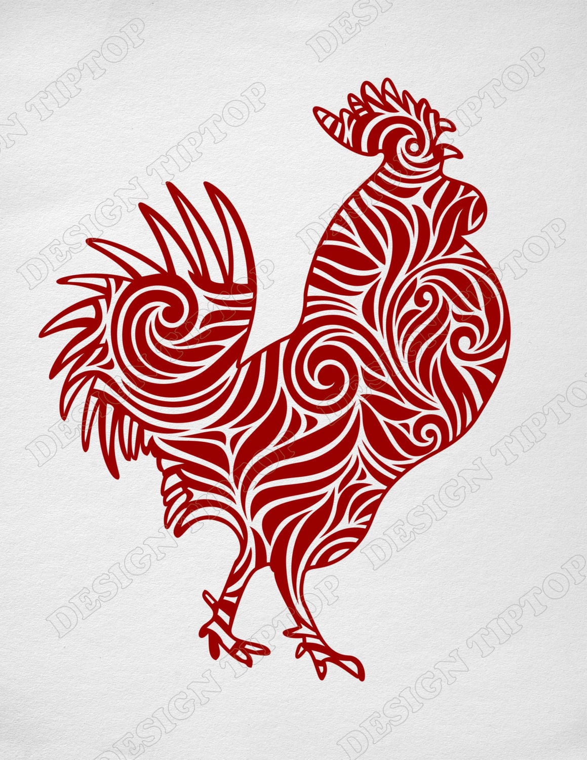Download Zentangle SVG zen rooster chinese symbol 2017 Christmas